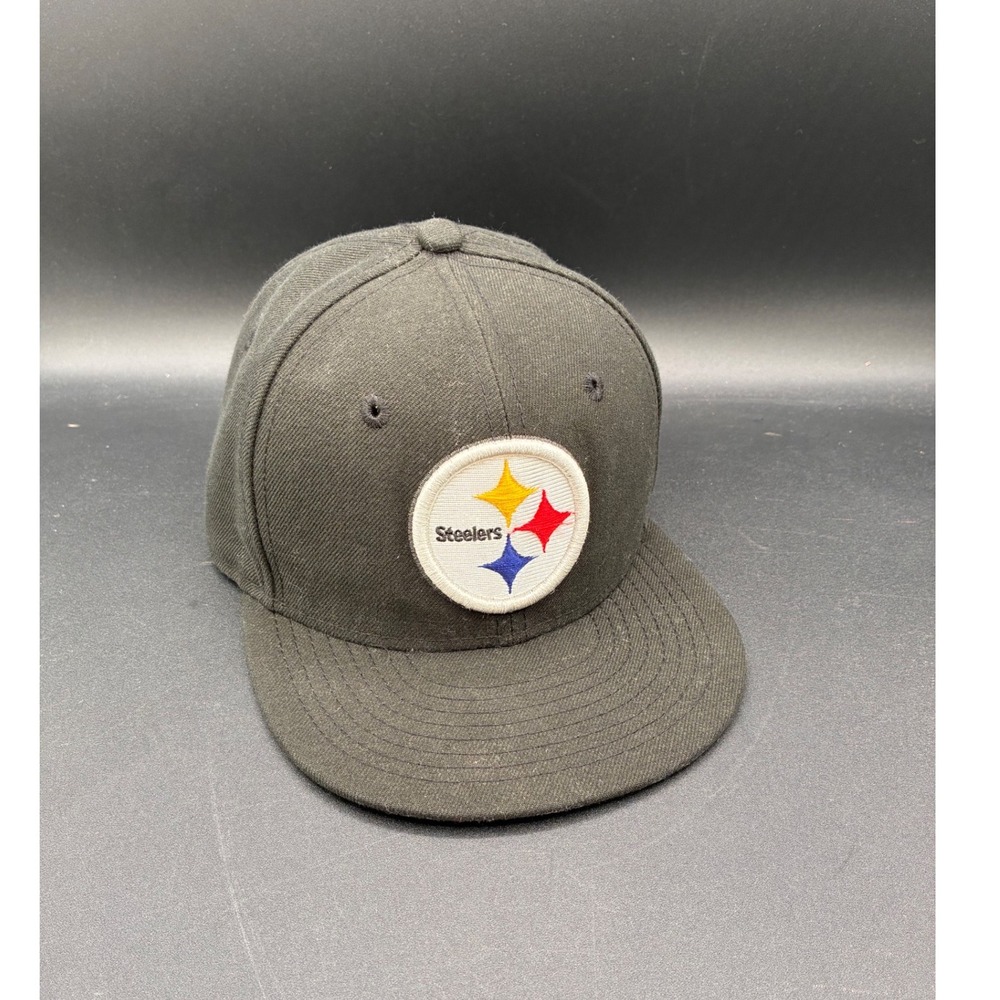 New Era Pittsburgh Steelers 59FIFTY Fitted Hat Kids Size‎ 6 3/8 Black NFL Cap